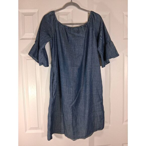 Philosophy womens small shift dress jeans denim blue tassel with pockets - Picture 5 of 9